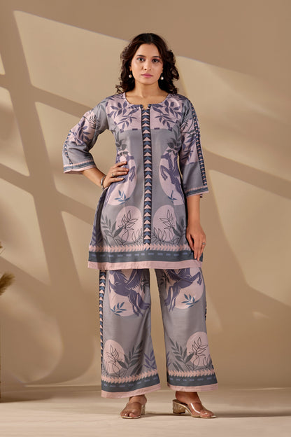 Women's Floral Printed Kurta and Trousers Co-ord Set