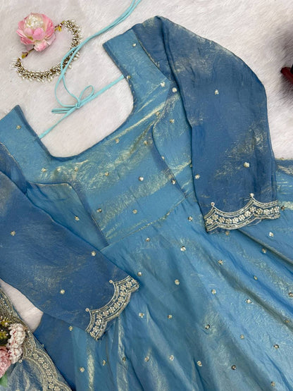 Beautiful Fendy Silk Thread With Sequence Work Gown